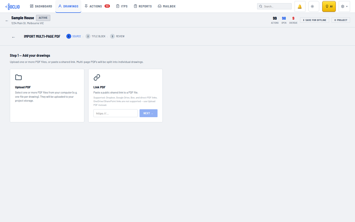 Import Multi-Page PDF
