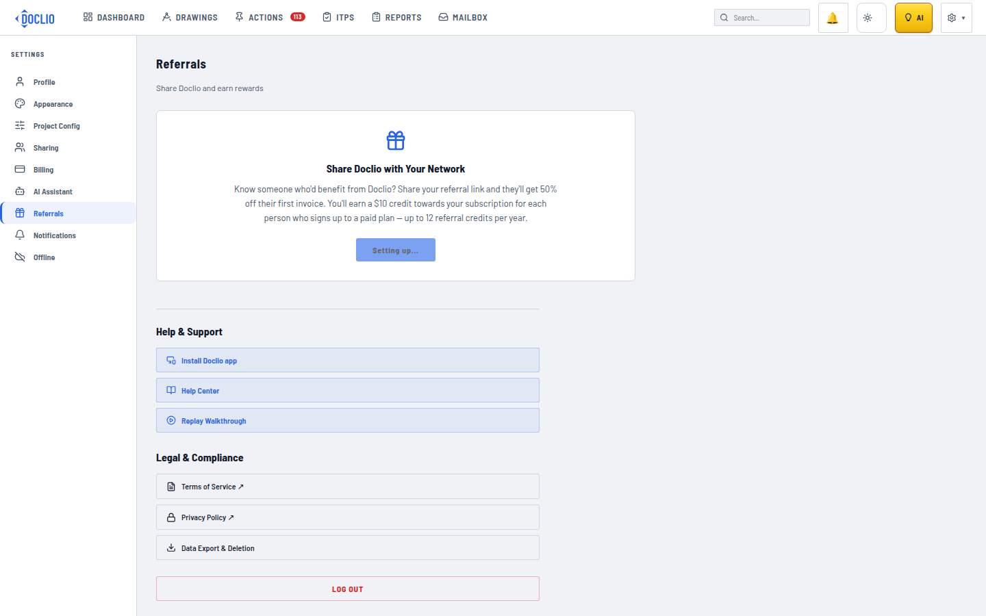 Getting your referral link