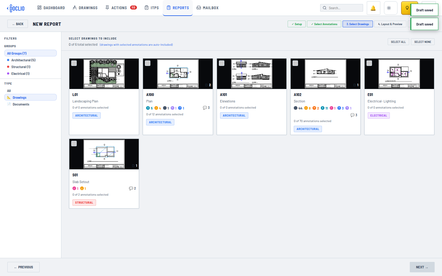 Step 3 — Select Drawings