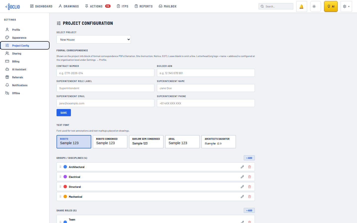 Project Configuration